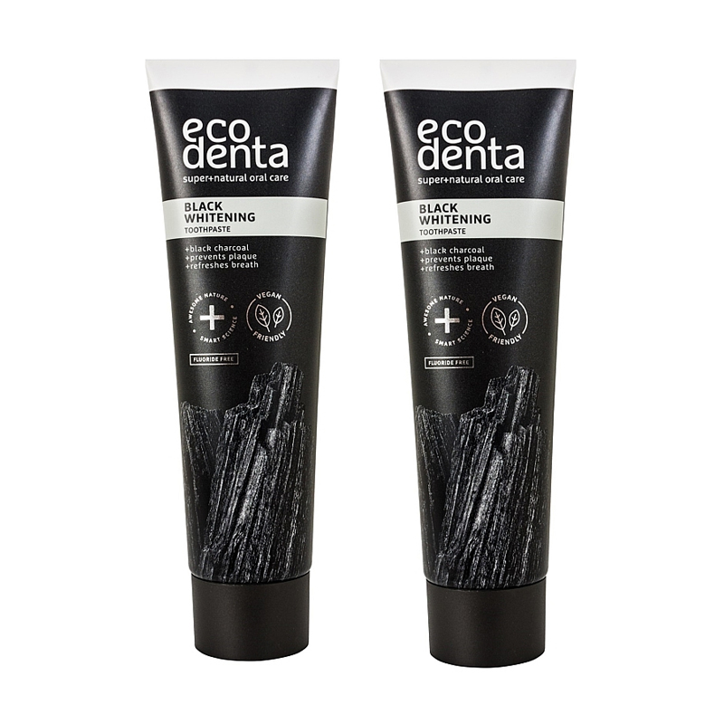 Набір зубних паст Ecodenta Black Whitening Toothpaste Чорна відбілювальна, 2*75 мл